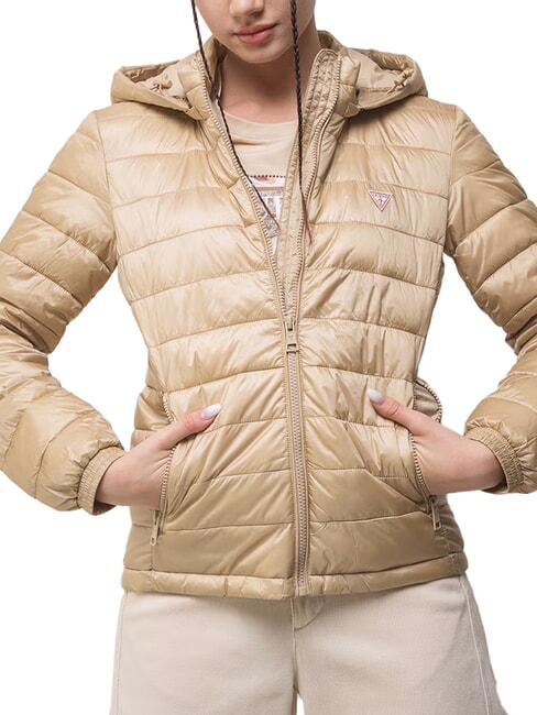 GUESS JEANS PACKABLE Doudoune légère à capuche bronzage safari - Doudounes femme