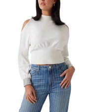 GUESS BLING Pull col roul&eacute; avec poignets d&eacute;coup&eacute;s en strass dovwhi - Chandails pour femmes - 1