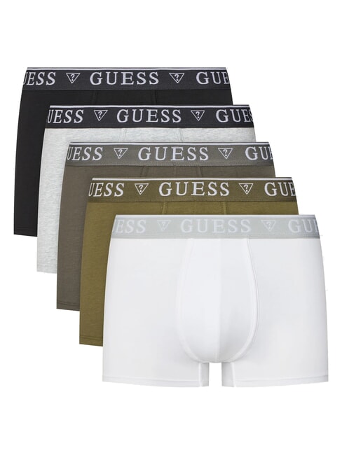 GUESS LOGO CLASSIC 5 boxers multicolores noir blanc gris lave ol - Slip homme