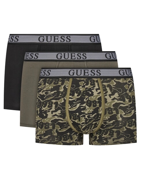 GUESS JOE 3 boxers multicolores camouflage vert 81 - Slip homme