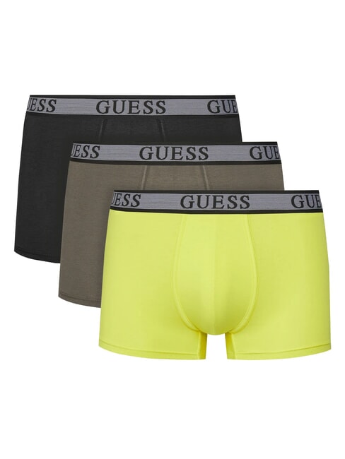 GUESS JOE 3 boxers multicolores peigne jaune lave noire - Slip homme