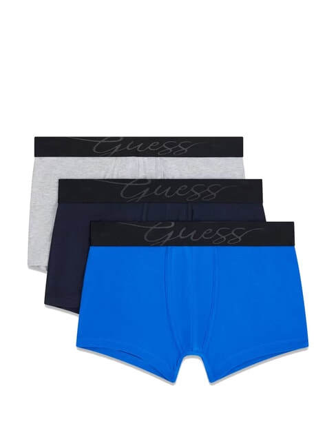 GUESS JOE 3 boxers multicolores gris atmosphère marine - Slip homme