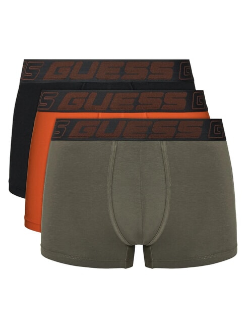 GUESS JOE 3 boxers multicolores lave noir orange - Slip homme