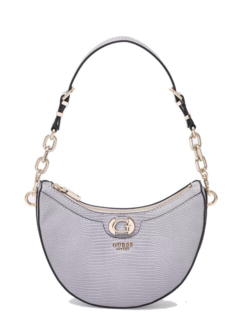 GUESS ORLINA Sac bandoulière imprimé lézard gris lavande - Sacs pour Femme