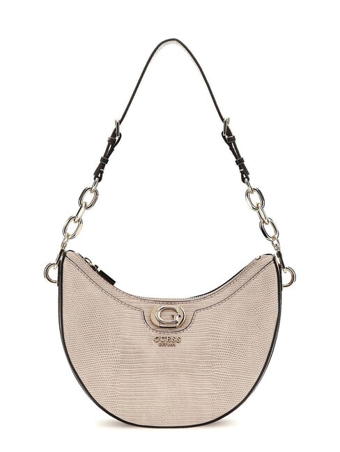 GUESS ORLINA Sac bandoulière imprimé lézard taupe - Sacs pour Femme
