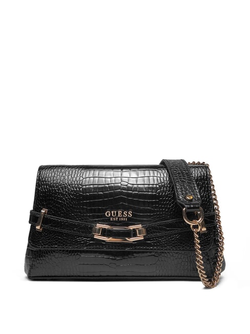 GUESS SILVYE Sac convertible à imprimé crocodile NOIR - Sacs pour Femme