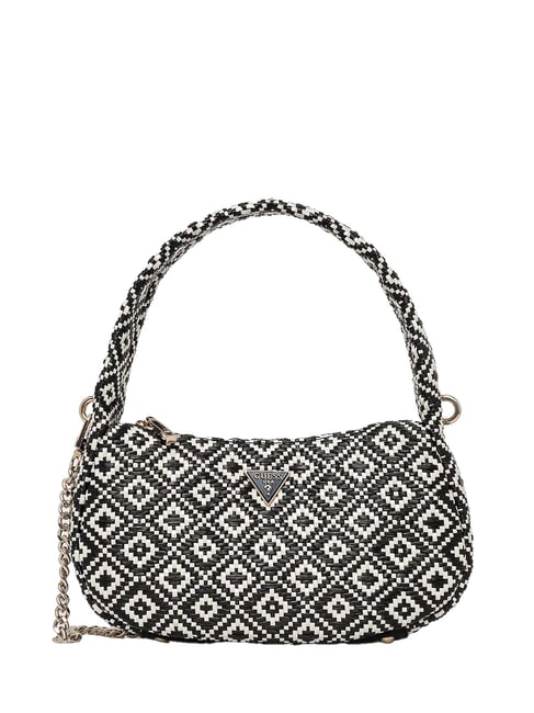 GUESS RIANEE Mini sac hobo tissé NOIR - Sacs pour Femme