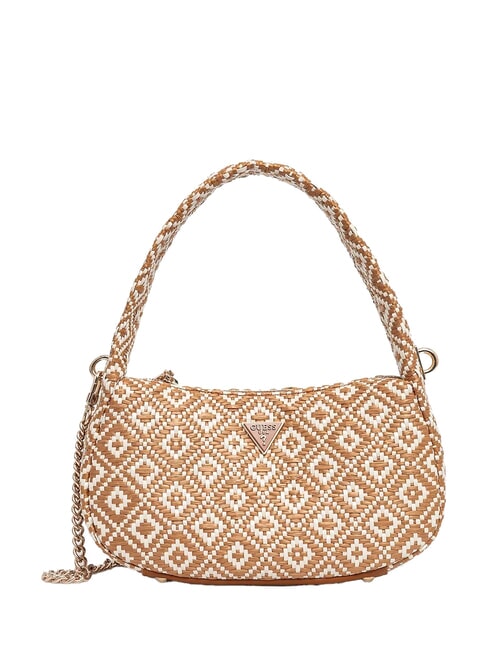 GUESS RIANEE Mini sac hobo tissé COGNAC - Sacs pour Femme