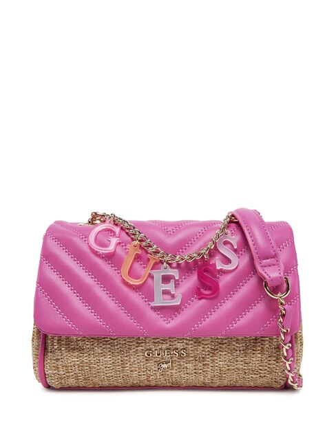 GUESS GIRL Mini sac avec breloque logo éclat rose - Sacs pour Femme