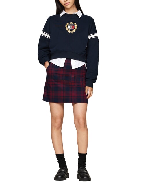 TOMMY HILFIGER TH JEANS Jupe tartan chèque d'hiver rouge - Jupes pour femmes