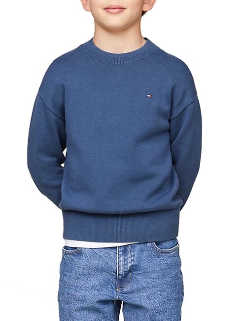 TOMMY HILFIGER TH KIDS Pull ras du cou pour enfant mer Égée - Pulls pour enfants