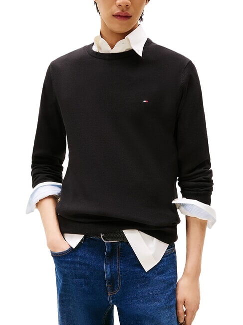 TOMMY HILFIGER TH  Pull col rond noir - Pulls pour hommes