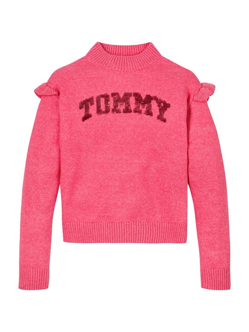 TOMMY HILFIGER TH KIDS Pull col rond rose héritage - Pulls pour enfants