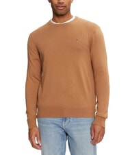TOMMY HILFIGER PIMA Pull &agrave; col rond en cachemire m&eacute;lang&eacute; toile safari - Pulls pour hommes - 1
