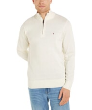 TOMMY HILFIGER TH  Pull col montant avec zip ivoire - Pulls pour hommes - 1