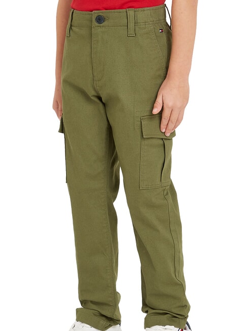 TOMMY HILFIGER TH KIDS Pantalon multi-poches olive utilitaire - Pantalons pour enfants
