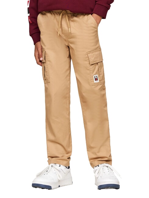 TOMMY HILFIGER TH KIDS Pantalon unisexe en coton kaki classique - Pantalons pour enfants