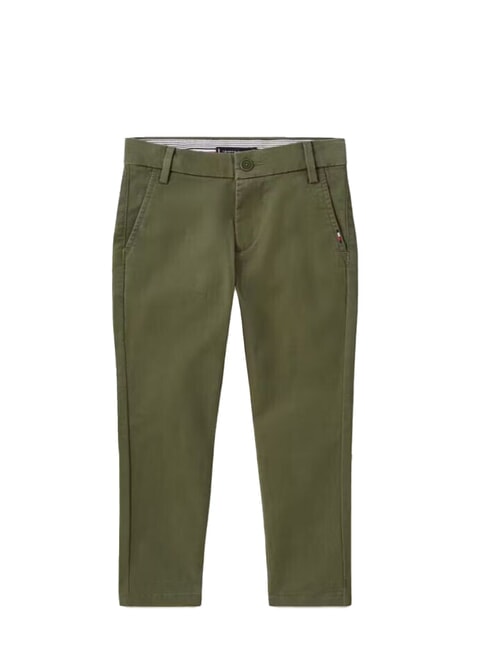 TOMMY HILFIGER TH KIDS Pantalon en coton olive utilitaire - Pantalons pour enfants