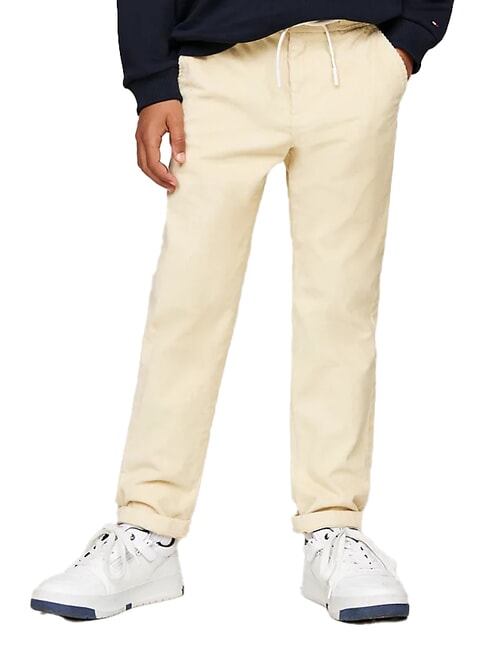 TOMMY HILFIGER TH KIDS Pantalons pour enfants ivoire de campagne - Pantalons pour enfants