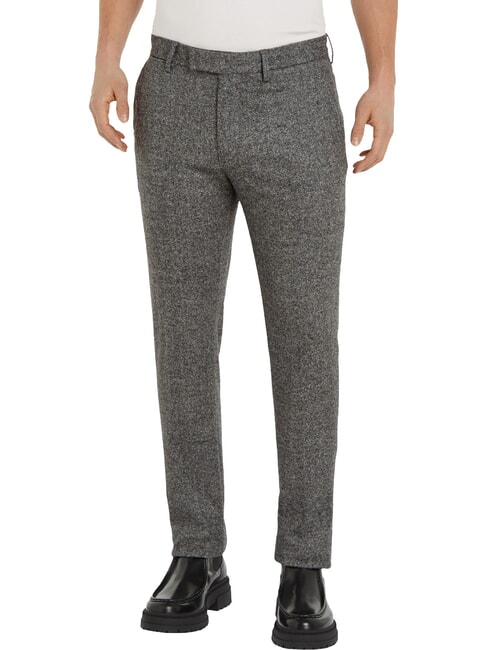 TOMMY HILFIGER TH  Pantalon en laine mélangée chiné gris clair - Pantalon