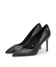 TOMMY HILFIGER TH  Escarpins en cuir &agrave; talons hauts de 9 cm noir - Chaussures Femme - 1