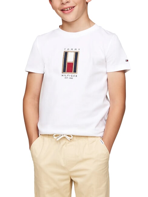 TOMMY HILFIGER TH KIDS T-shirt en coton pour enfants blanc - Tee-shirt enfant