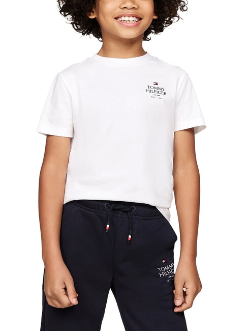 TOMMY HILFIGER TH KIDS T-shirt en coton à manches courtes blanc - Tee-shirt enfant