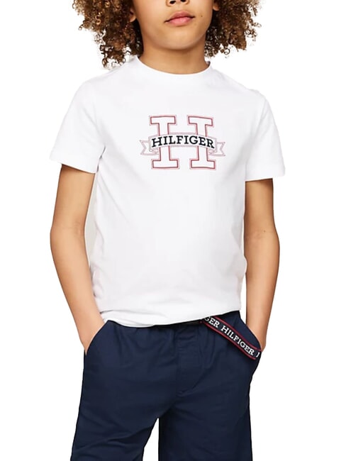 TOMMY HILFIGER TH KIDS T-shirt en coton à manches courtes blanc - Tee-shirt enfant