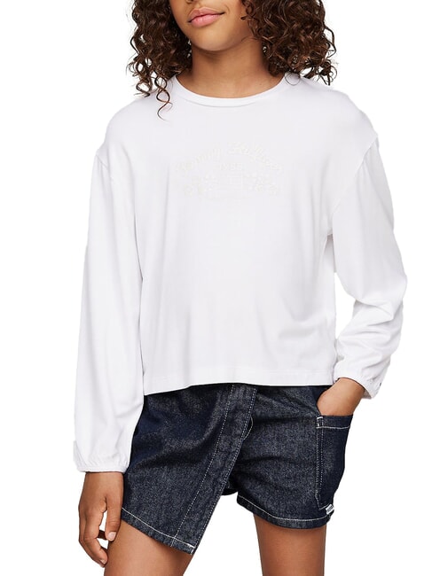 TOMMY HILFIGER TH KIDS Sleeve T-shirt à manches longues blanc - Tee-shirt enfant