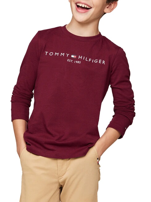 TOMMY HILFIGER TH KIDS T-shirt à manches longues rouge foncé - Tee-shirt enfant