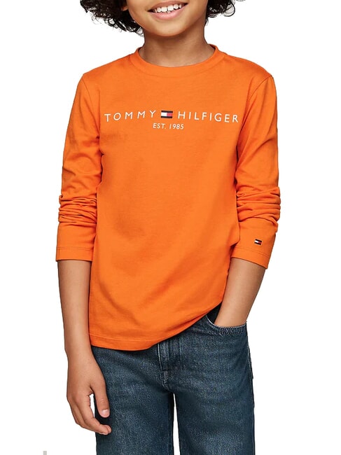 TOMMY HILFIGER TH KIDS T-shirt à manches longues tonnerre orange - Tee-shirt enfant