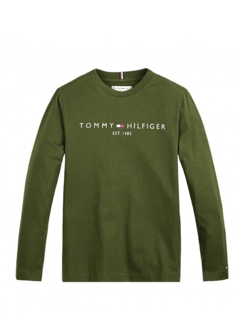 TOMMY HILFIGER TH KIDS T-shirt à manches longues olive utilitaire - Tee-shirt enfant