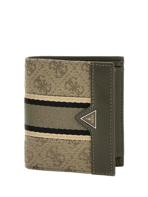 GUESS MADRID Portefeuille vertical sable/vert militaire - Portefeuilles Homme