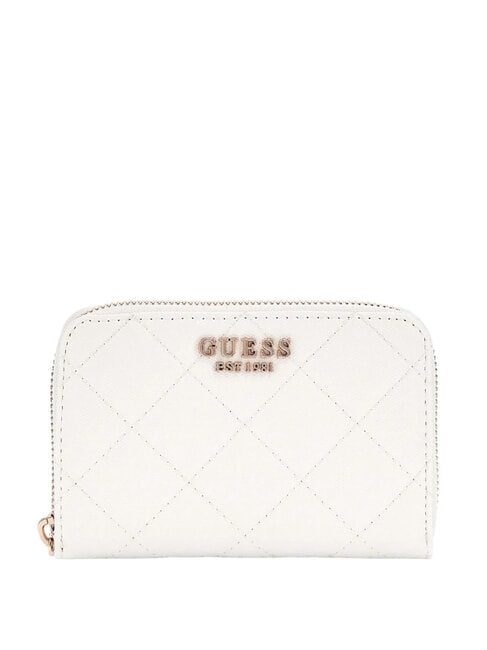 GUESS LAUREL Portefeuille moyen à fermeture éclair blanc - Portefeuilles Femme