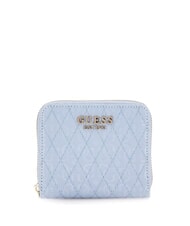 GUESS BETULA Petit portefeuille zippé bleu orageux - Portefeuilles Femme - 1