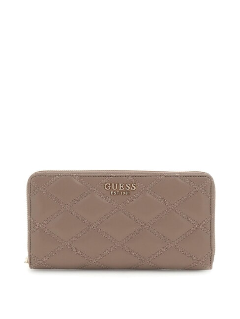 GUESS TASMIN Portefeuille zippé taupe foncé - Portefeuilles Femme