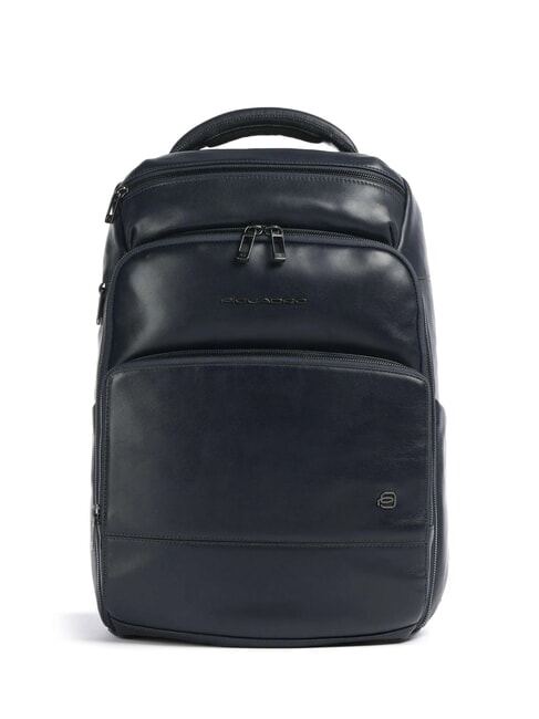 PIQUADRO W136 Sac à dos pour ordinateur portable 14 pouces, en cuir bleu - Sacs à dos pour ordinateur portable
