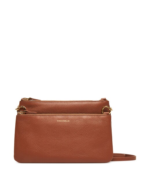 COCCINELLE YVONNE Sac à bandoulière en cuir Cognac - Sacs pour Femme