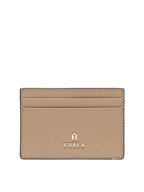 FURLA CAMELIA Porte-cartes en cuir grège - Portefeuilles Femme
