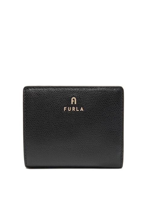FURLA CAMELIA Portefeuille compact en cuir Noir - Portefeuilles Femme