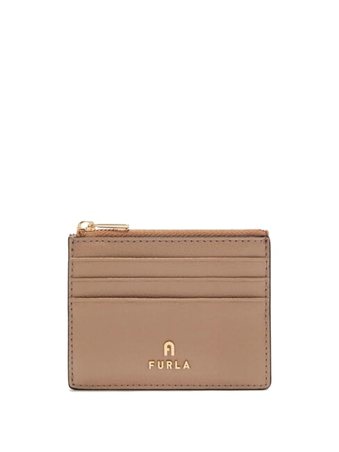 FURLA CAMELIA Porte-cartes / porte-monnaie en cuir grège - Portefeuilles Femme