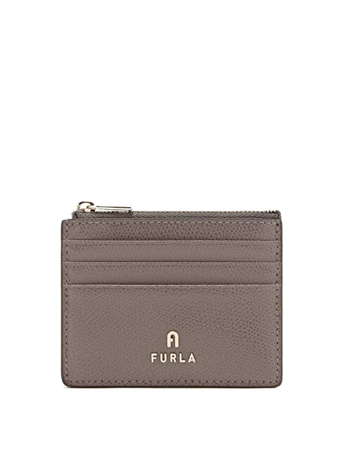 FURLA CAMELIA Porte-cartes / porte-monnaie en cuir gris urbain - Portefeuilles Femme