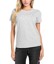 GUESS SS CN KRYSTAL TRIANGLE T-shirt &agrave; manches courtes avec clous et strass - T-shirt