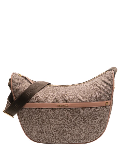 BORBONESE DOWNTOWN Large Sac à bandoulière op/poudre naturelle - Sacs pour Femme