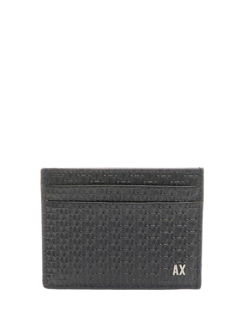 ARMANI EXCHANGE A|X Business Porte-cartes en cuir bleu marine profond - Portefeuilles Homme