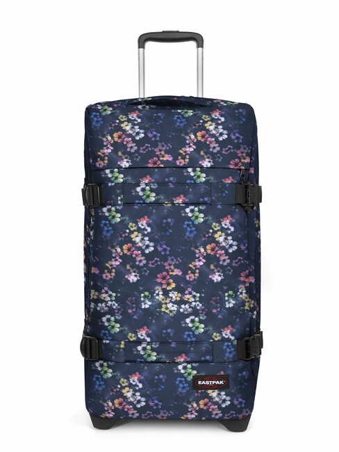EASTPAK TRANSIT'R M Chariot de taille moyenne bleu marine délavé flora - Valises Semi-rigides