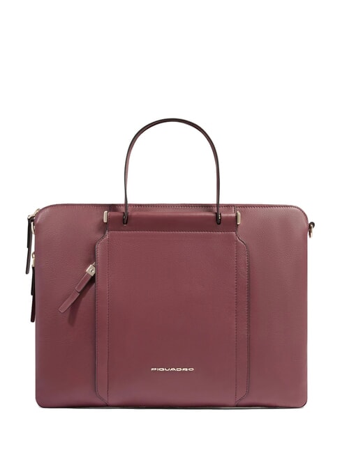 PIQUADRO CIRCLE Sacoche pour ordinateur portable 14" en cuir Bordeaux - Porte Documents Travail