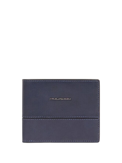 PIQUADRO W136 Portefeuille porte-monnaie en cuir bleu - Portefeuilles Homme