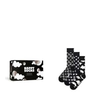 HAPPY SOCKS BLACK AND WHITE Coffret cadeau de 3 paires de chaussettes - Chaussettes pour hommes