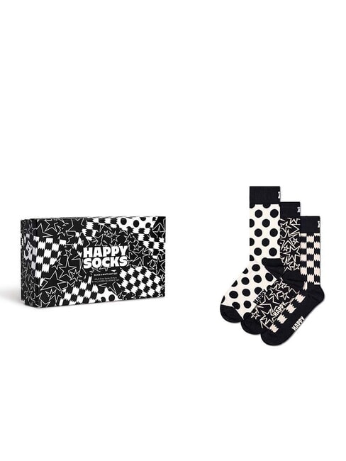 HAPPY SOCKS BLACK AND WHITE Coffret cadeau de 3 paires de chaussettes noir - Chaussettes Femme
